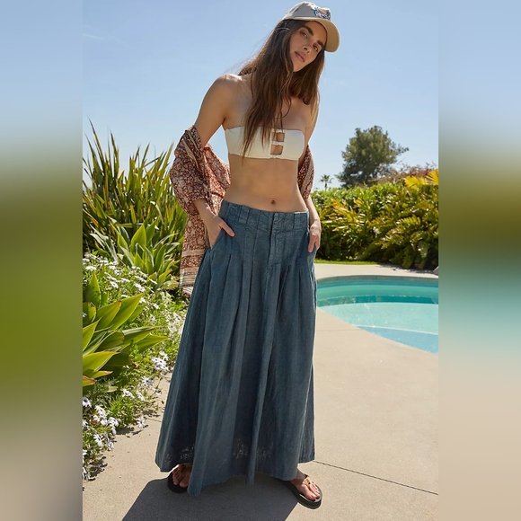 Free People Coastal Maxi Skirt Size 2 - Picture 1 of 9